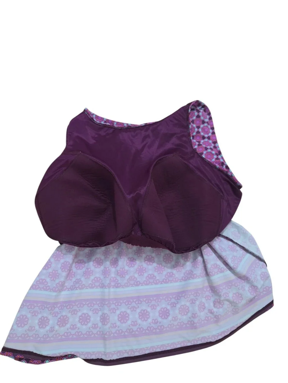 Lands End Tankini 24W Purple Floral 2 Piece Swimsuit Plus Size Swimwear Brief